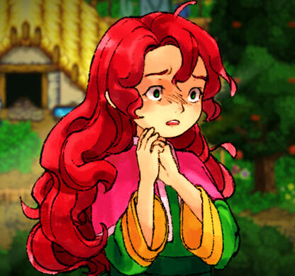 Harvest Island's thumbnail. Image of Samantha, one of the protagonists.